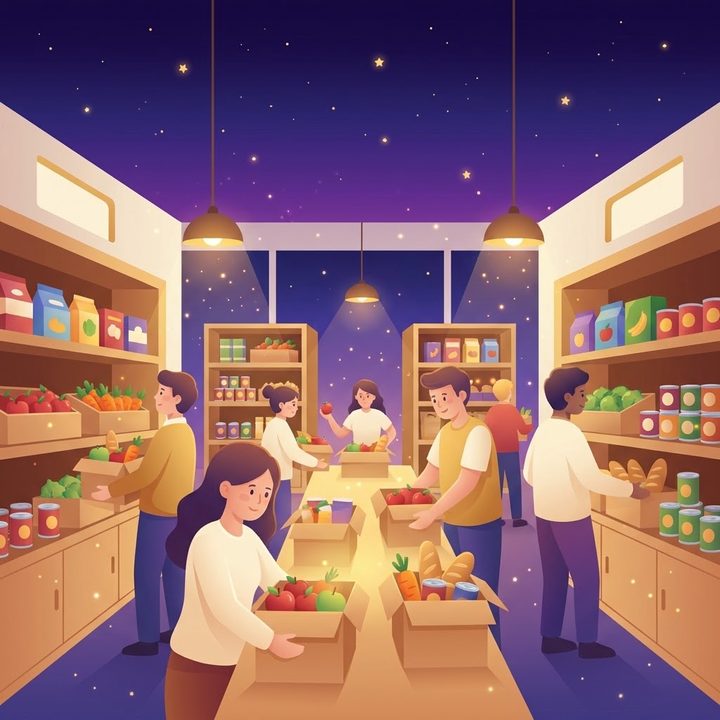 Food pantries illustration